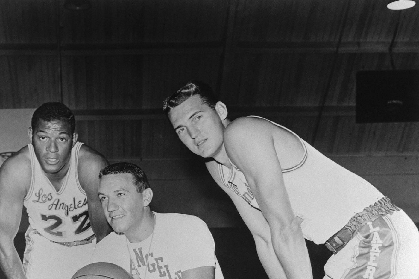 Jerry West and Elgin Baylor of the LA Lakers in 1961