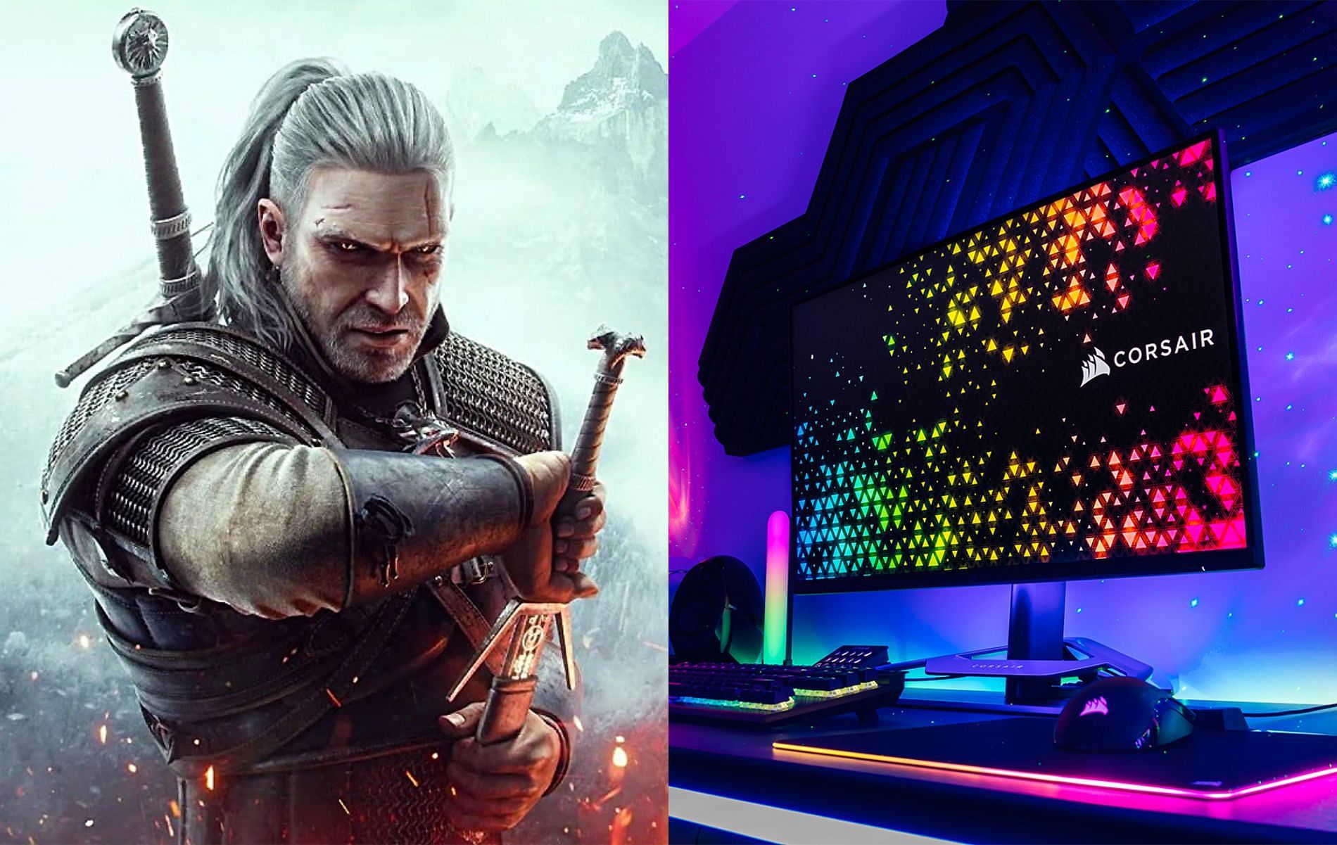 These 1440p displays will help make the most of the new visual upgrades to the acclaimed 2015 RPG (Images via CD Projekt RED/Corsair)