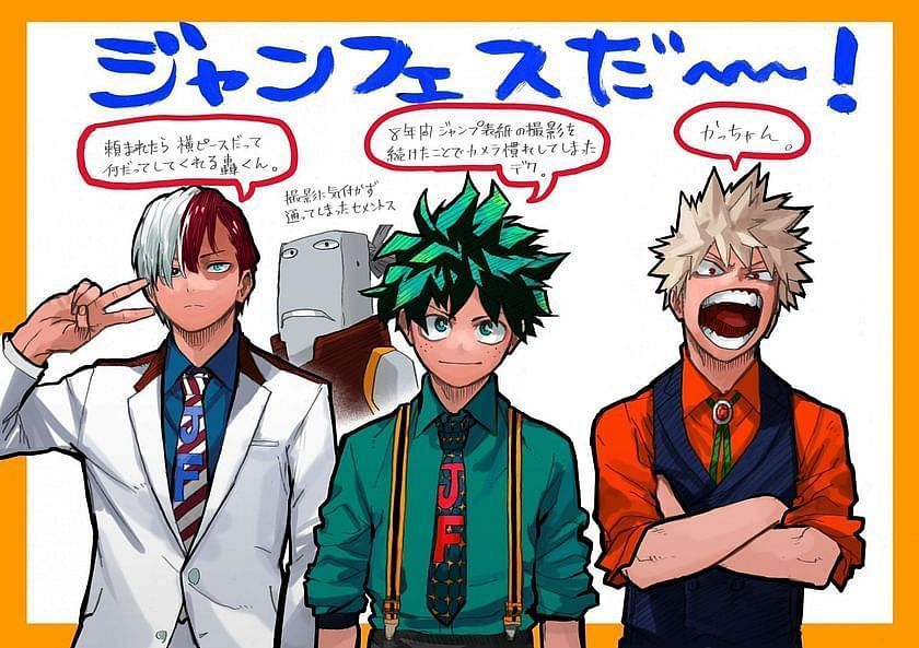 Horikoshi&#039;s illustration during the event (Image via Kohei Horikoshi/Shueisha)