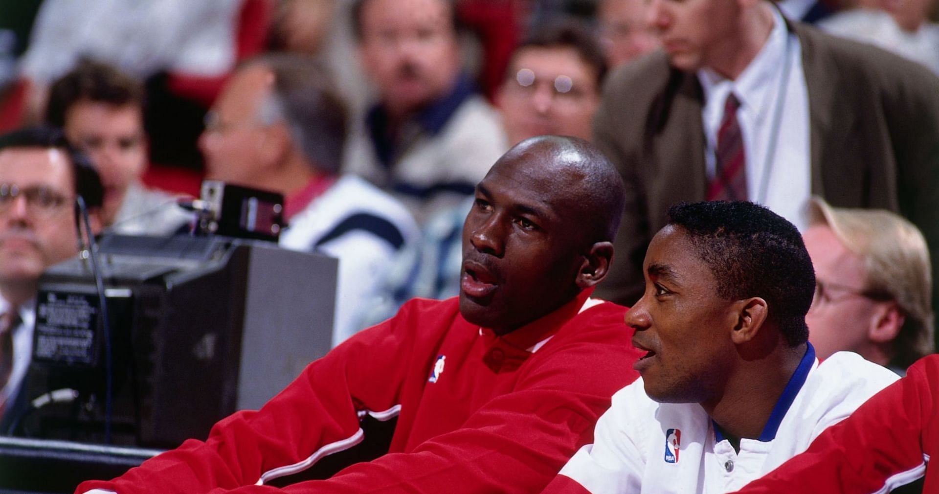 NBA legends Isiah Thomas and Michael Jordan