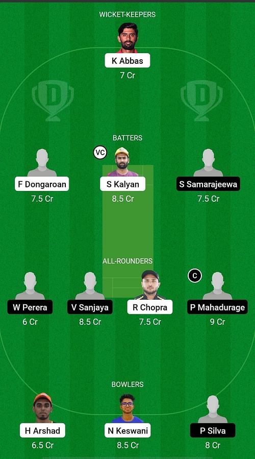 ACE vs SRL Dream11 Prediction - CBFS T10 League