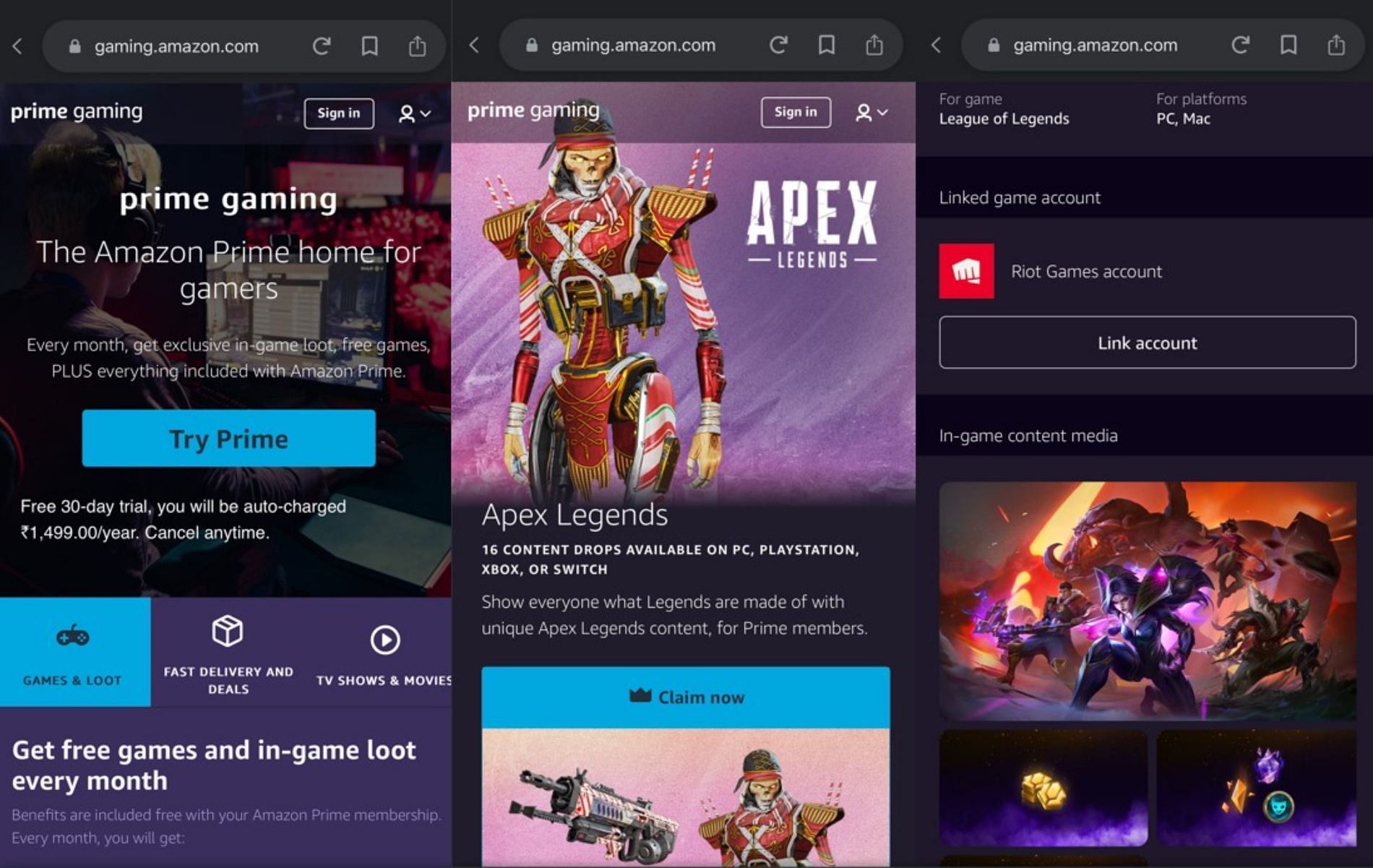 Prime Gaming available in India: Here's how to claim free gaming  rewards