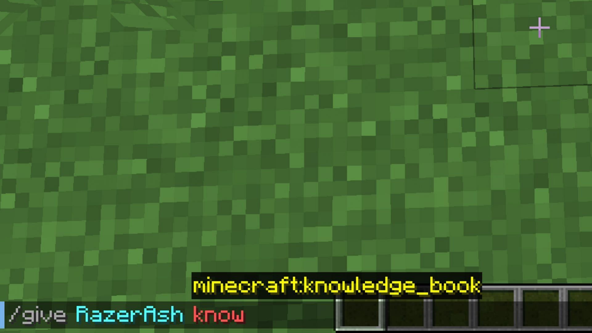 Command that gives players the knowledge book as an item in Minecraft Java Edition (Image via Mojang)