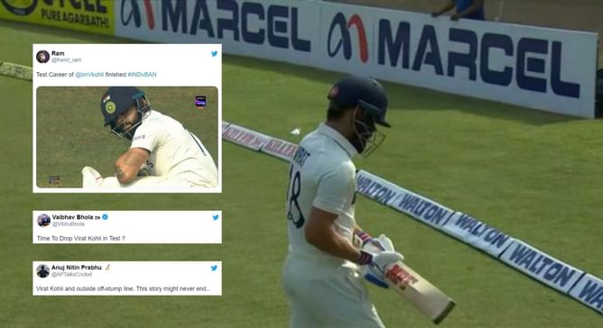 “Time to drop Virat Kohli in Test?” – Fans react as Delhi batter departs cheaply against Bangladesh in 2nd Test