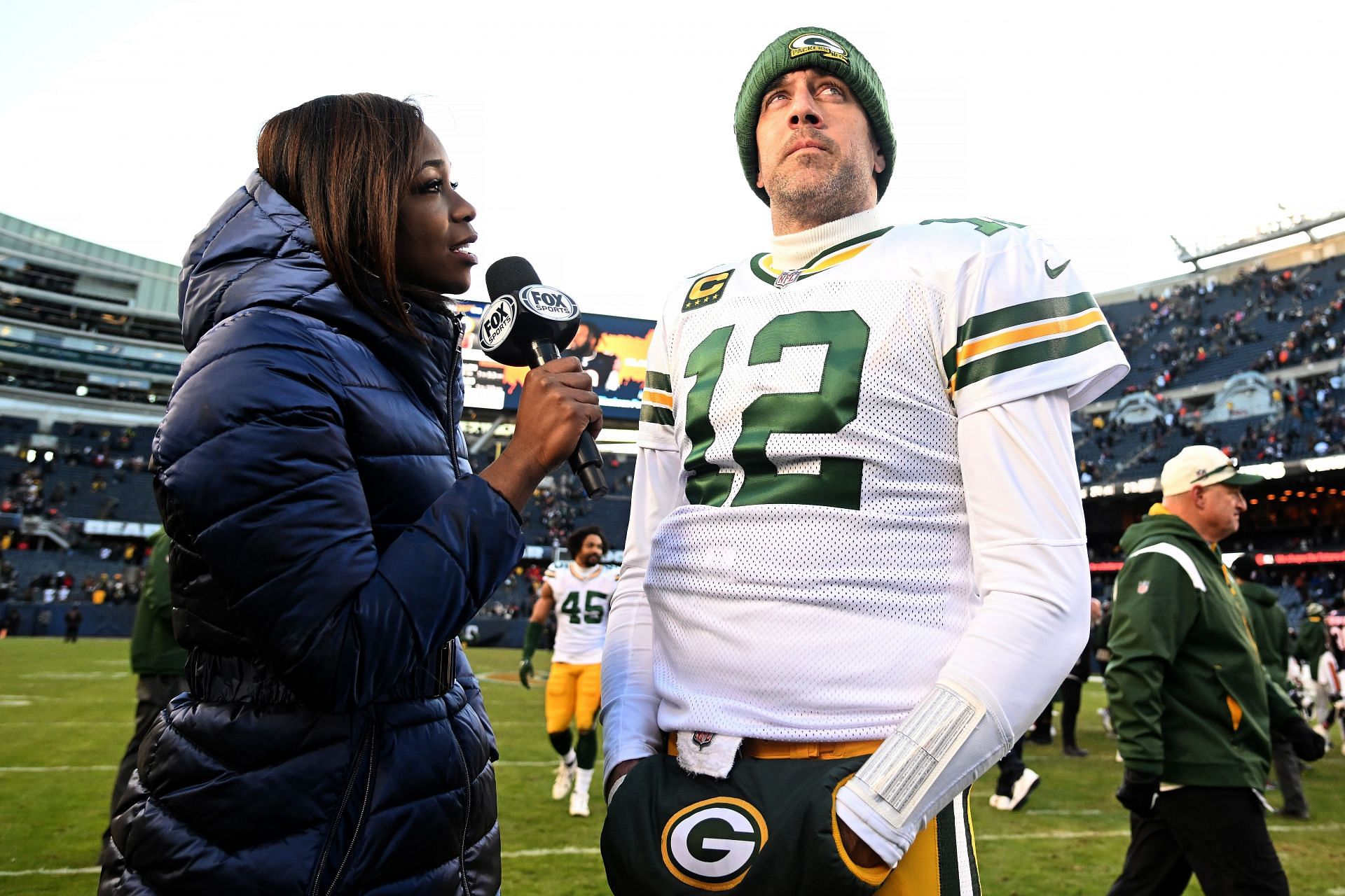 Aaron Rodgers at Green Bay Packers v Chicago Bears