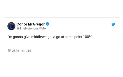 Conor McGregor's deleted tweet