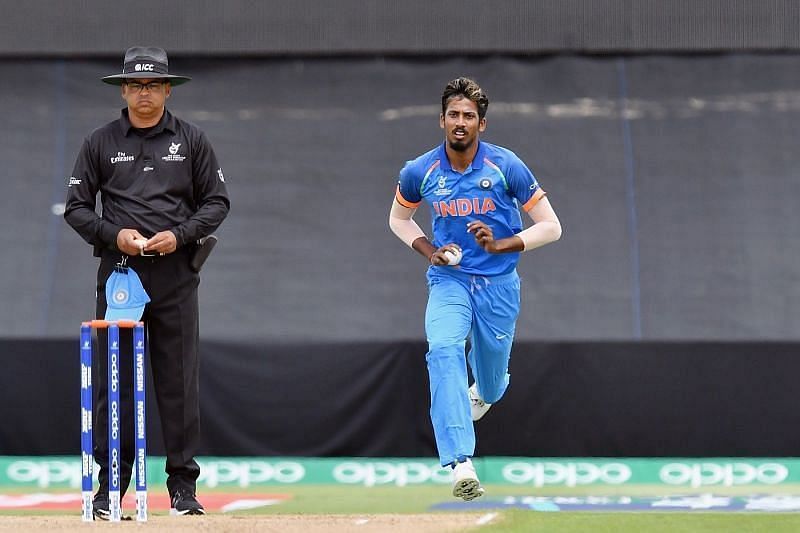 Ishan Porel in action during the 2018 Under-19 Cricket World Cup