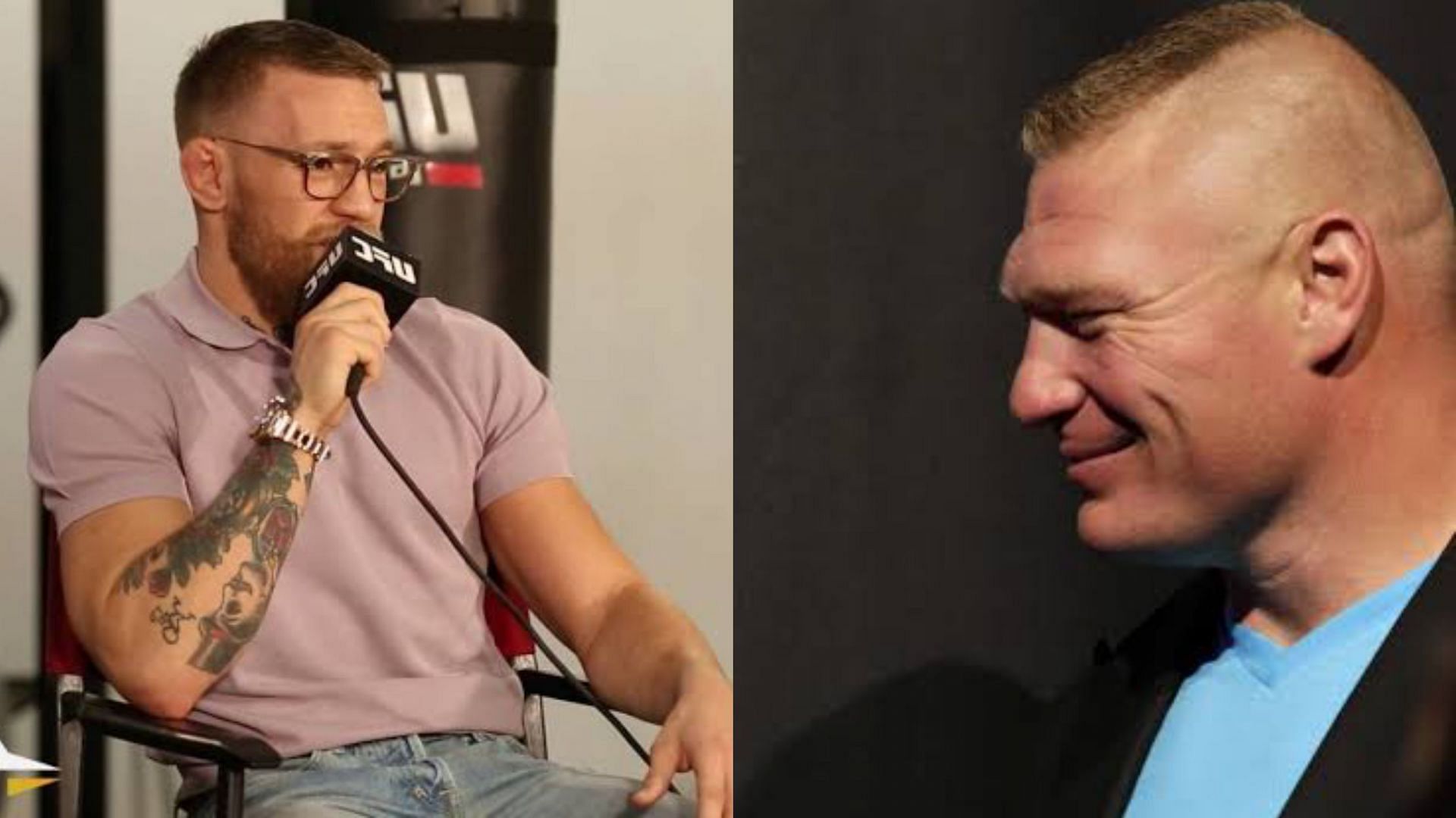 Conor McGregor (L); Brock Lesnar (R).
