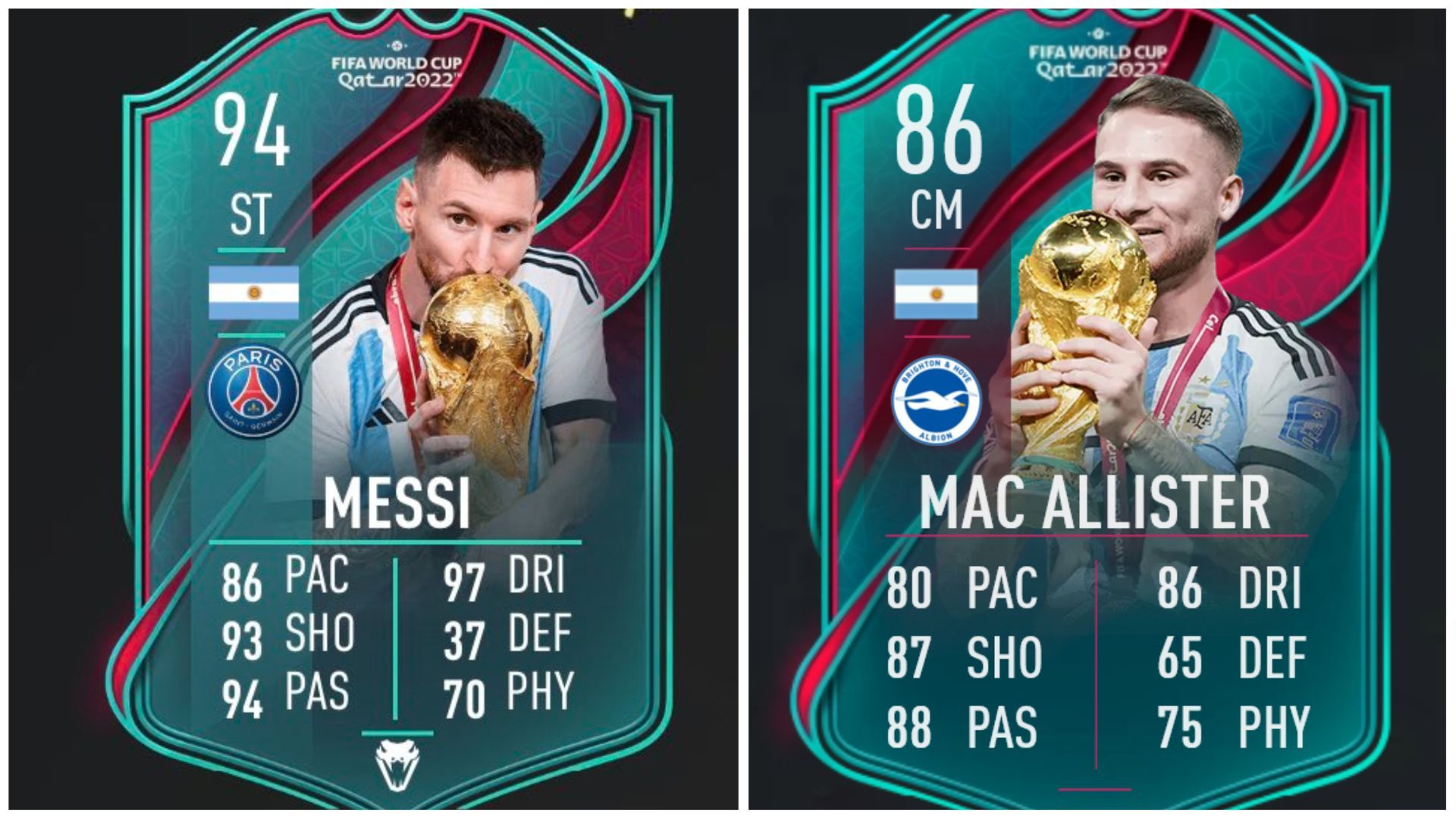 Fifa 23 Argentina World Cup Cards Including Messi And Mac Allister