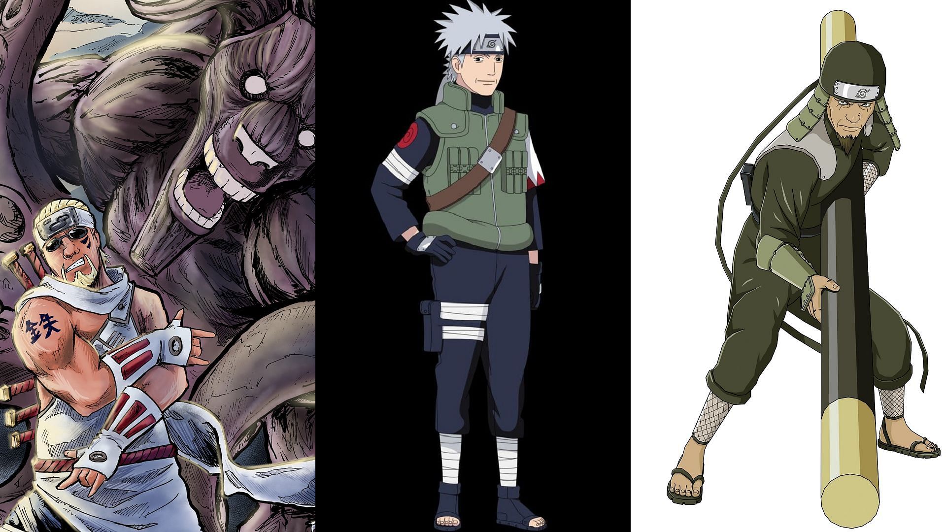 Killer Bee, Sakumo Hatake, and Hiruzen Sarutobi are extremely powerful ninjas (Image via Studio Pierrot, Naruto)