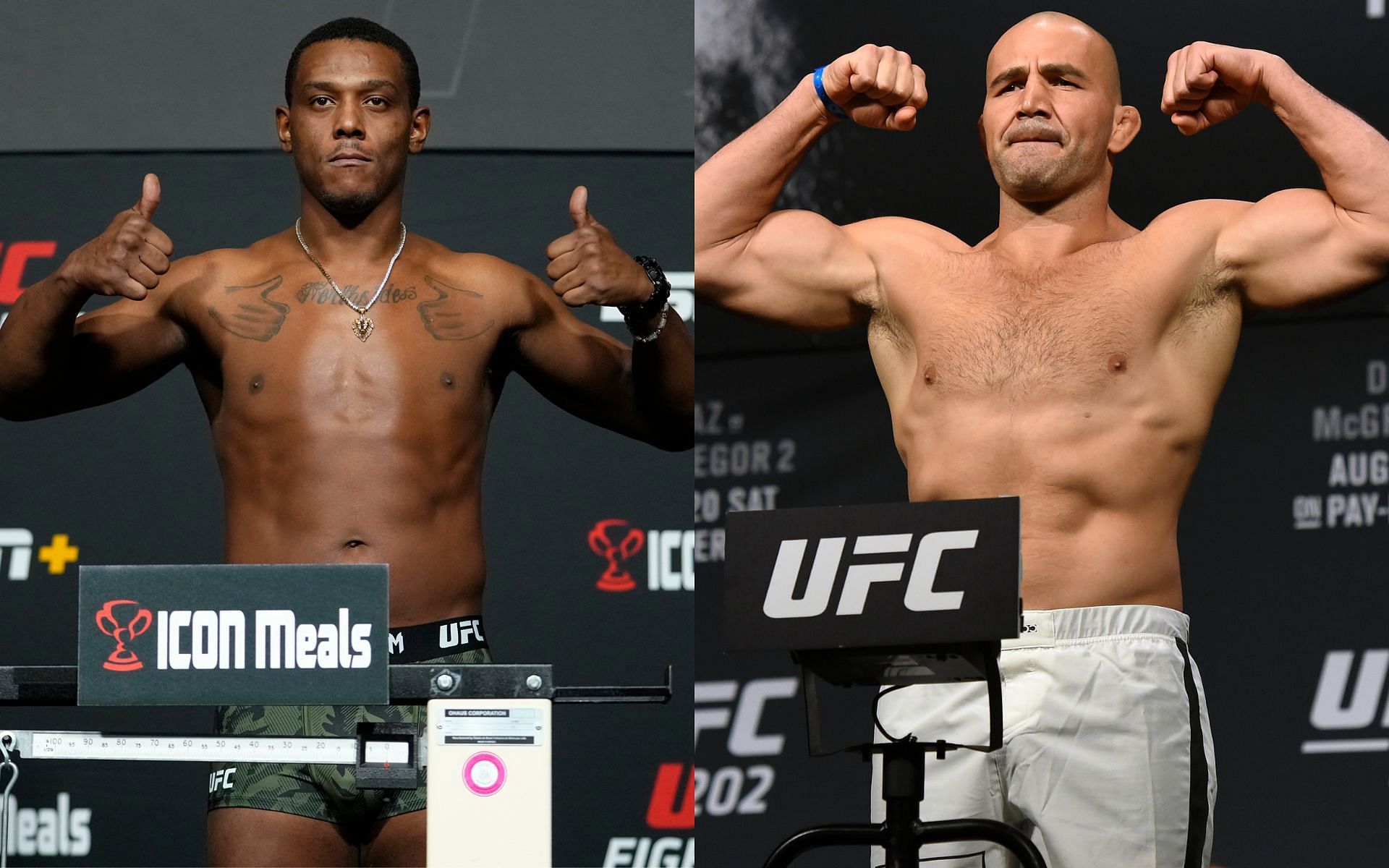 Jamahal Hill (left) Glover Teixeira (right) 