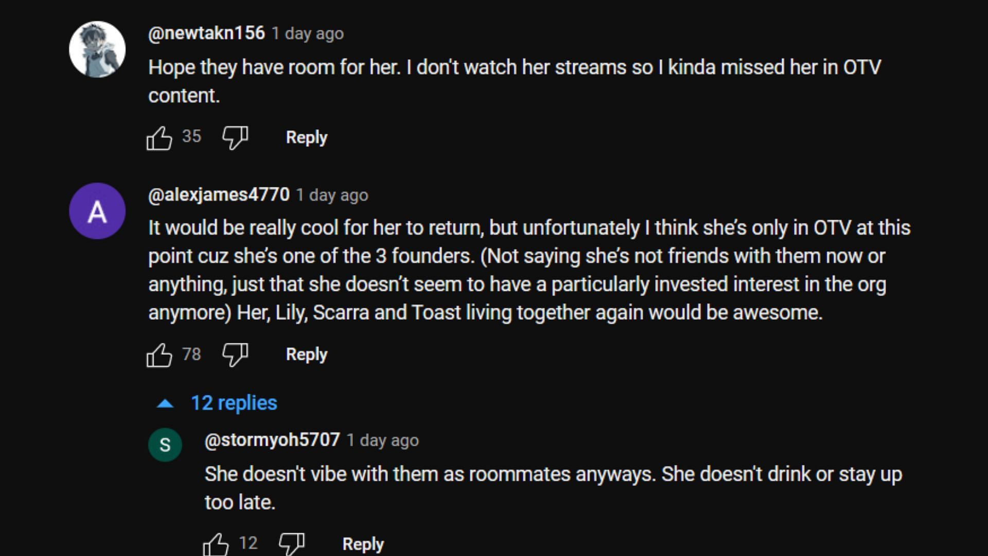 YouTube comments under the clip (Image via OTV Munchables/YouTube)