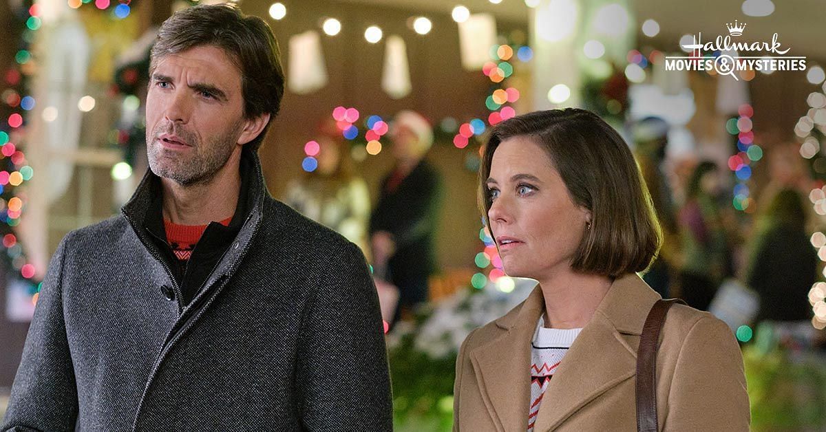 Lucas Bryant (left) and Ashley Williams (right) in Five More Minutes: Moments Like These. (Photo via Twitter/@hallmarkmovie)