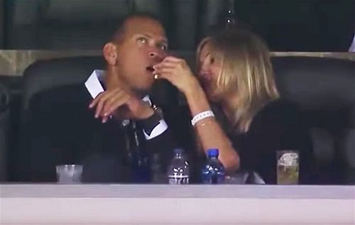 Cameron Diaz feeds Alex Rodriguez popcorn during a date in 2011 (Image via FOX)