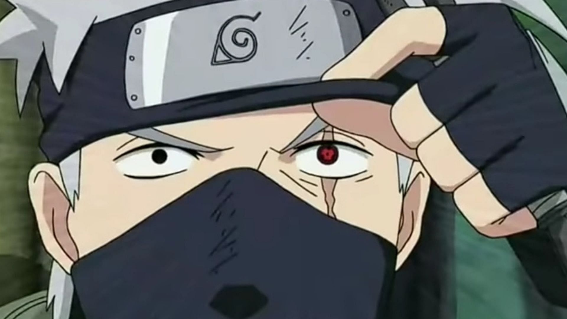 Kakashi&#039;s Sharingan as seen in the anime (image via Pierrot)