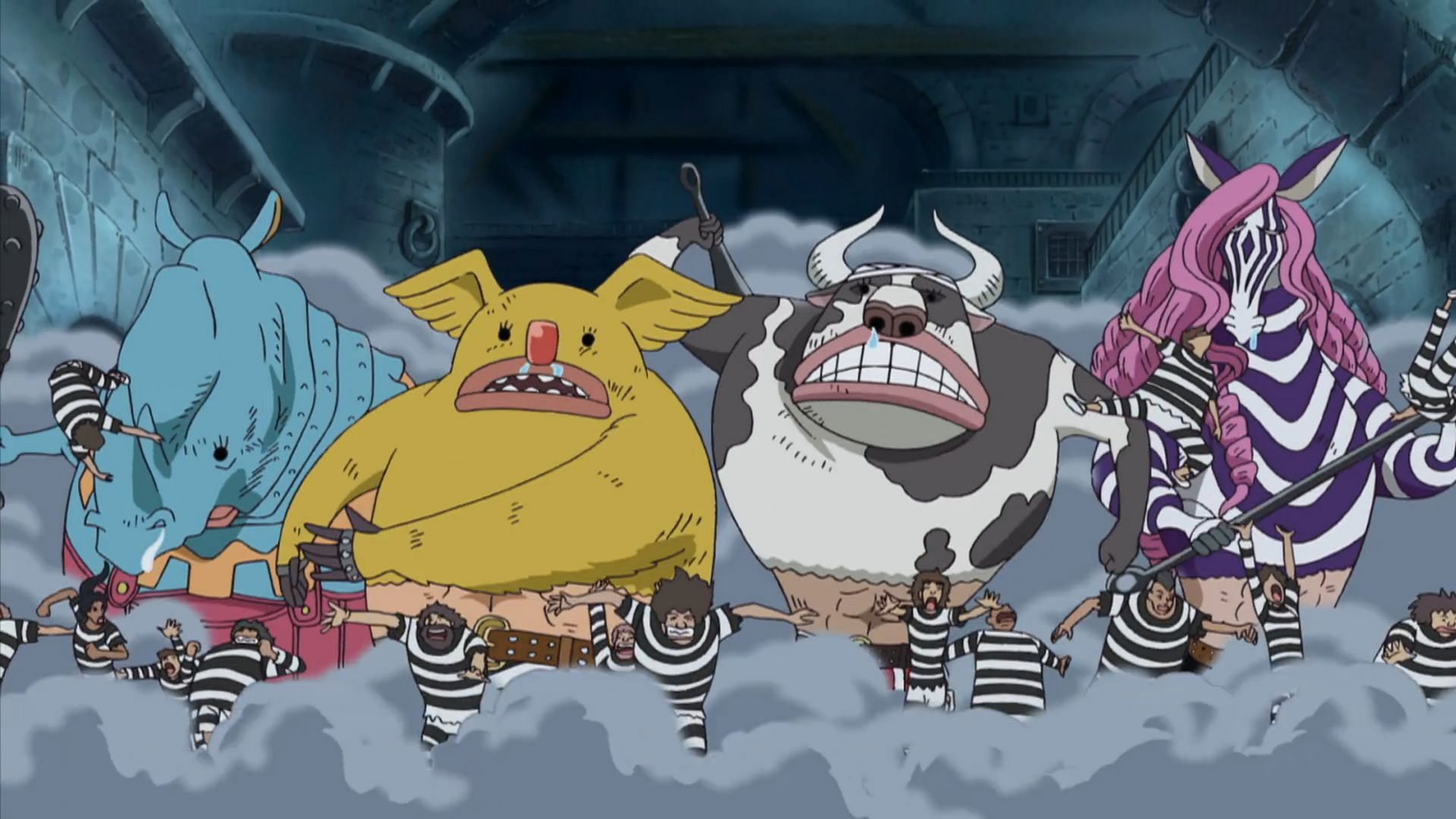 The latest Awakening theory may explain why the Jailer Beasts of Impel Down seemed more animal than human (Image via Toei Animation)