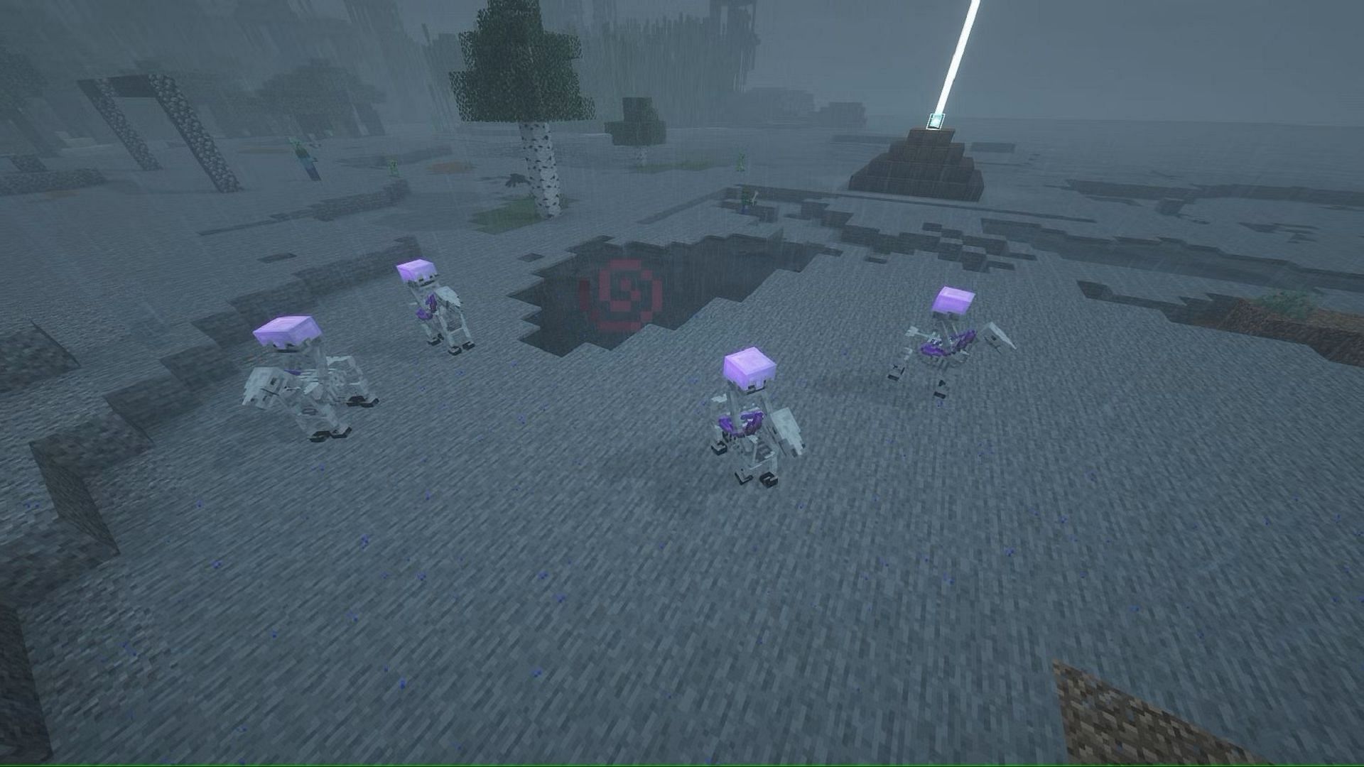 Skeleton Trap summons four skeleton horsemen in Minecraft 1.19 (Image via Mojang)