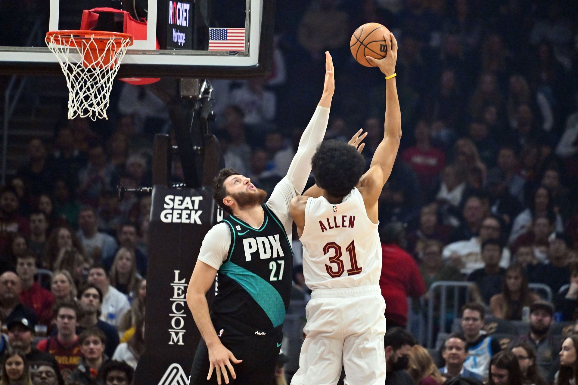 NBA All-Star Jarrett Allen is questionable against the lA Lakers.