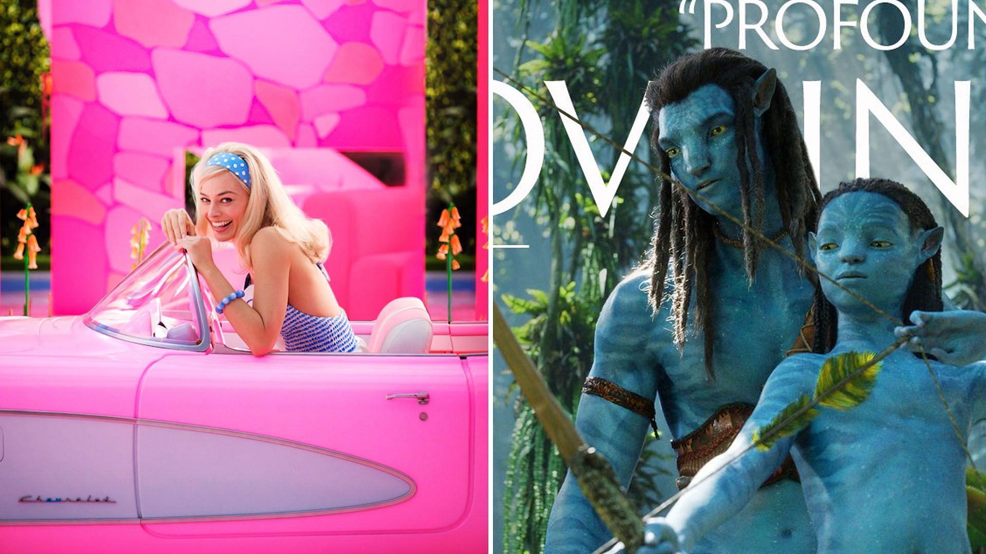 Preview for Barbie movie shown ahead of Avatar sequel (image via Twitter/ @warnerbros_sa, @20thcentury)
