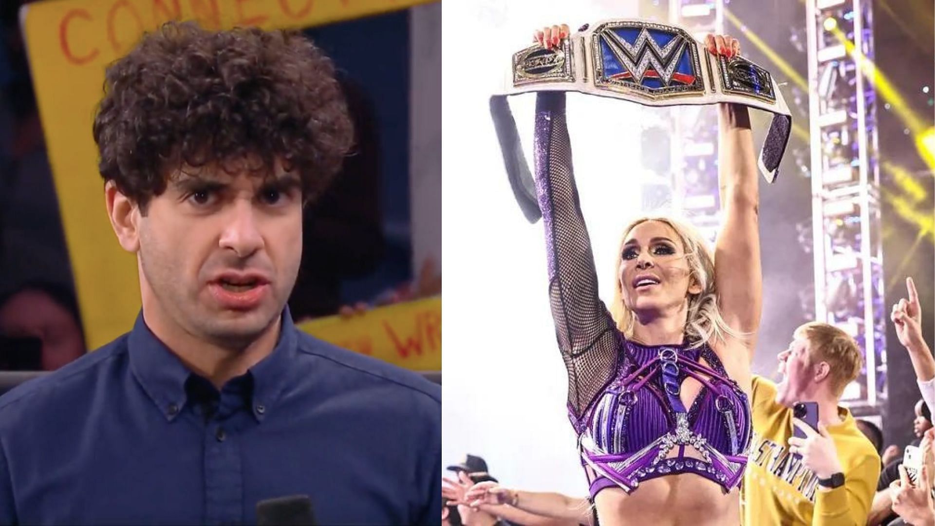 Tony Khan (left); Charlotte Flair (right)