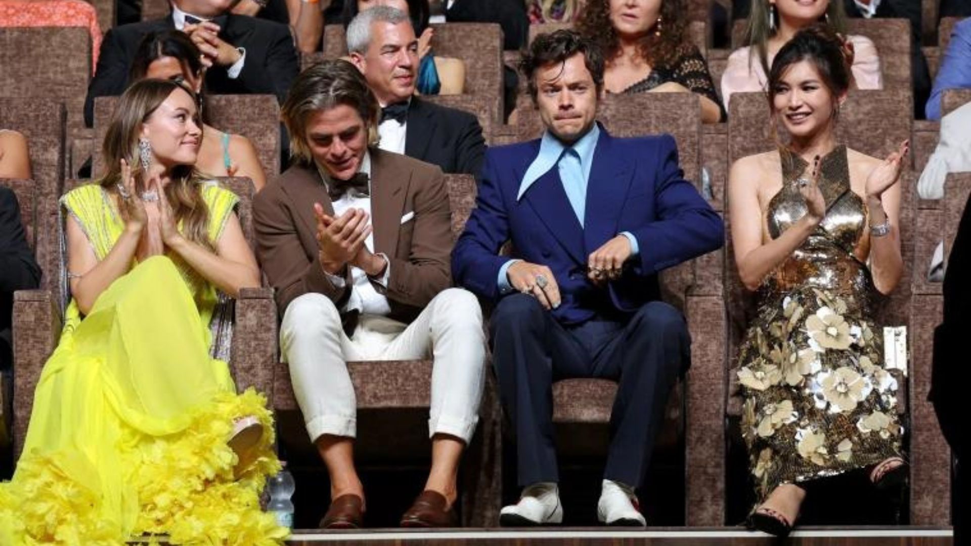 Styles and Pine at the Venice film festival (Image via NBC News)