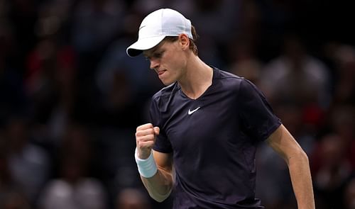 Jannik Sinner pictured at the 2022 Rolex Paris Masters - Day One.