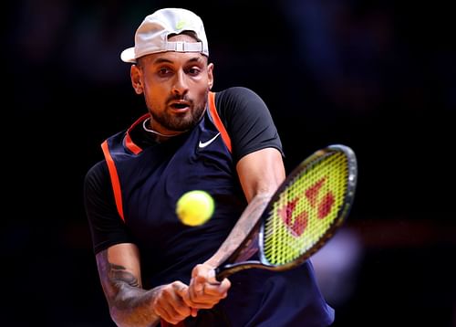 Nick Kyrgios in action during the World Tennis League