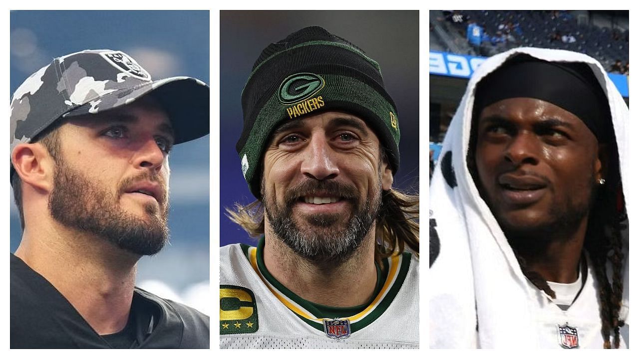 Derek Carr, Aaron Rodgers and Davante Adams