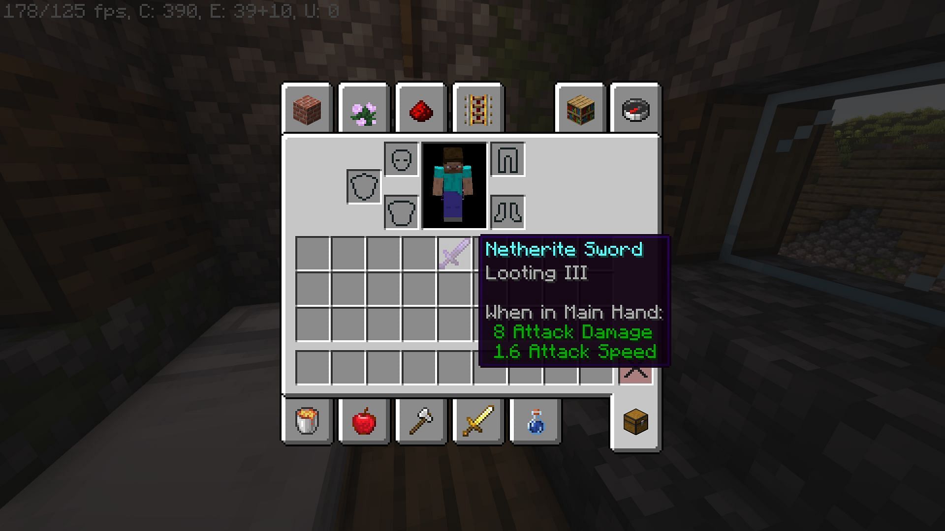 A netherite sword with Looting III enchantment (Image via Mojang)