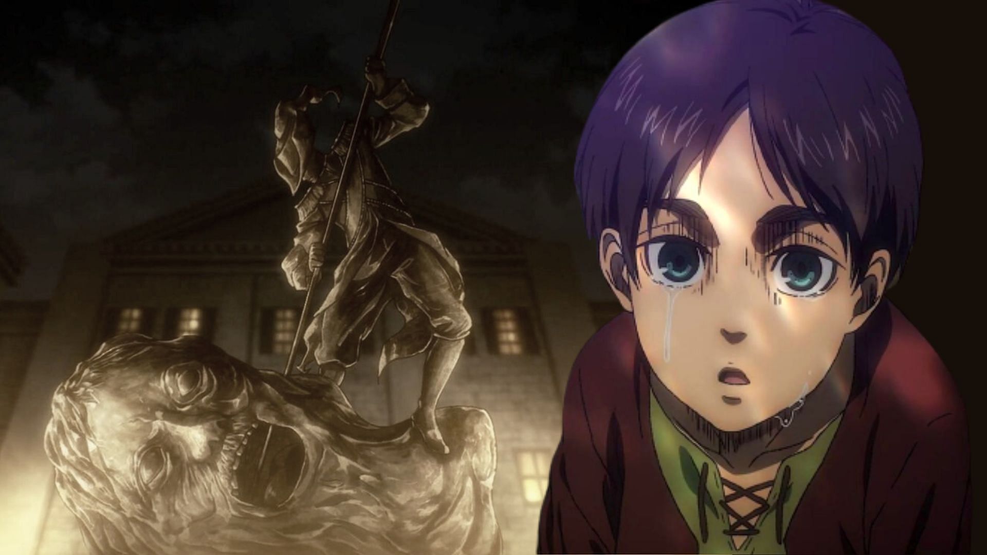 Helos Statue and Eren Yeager