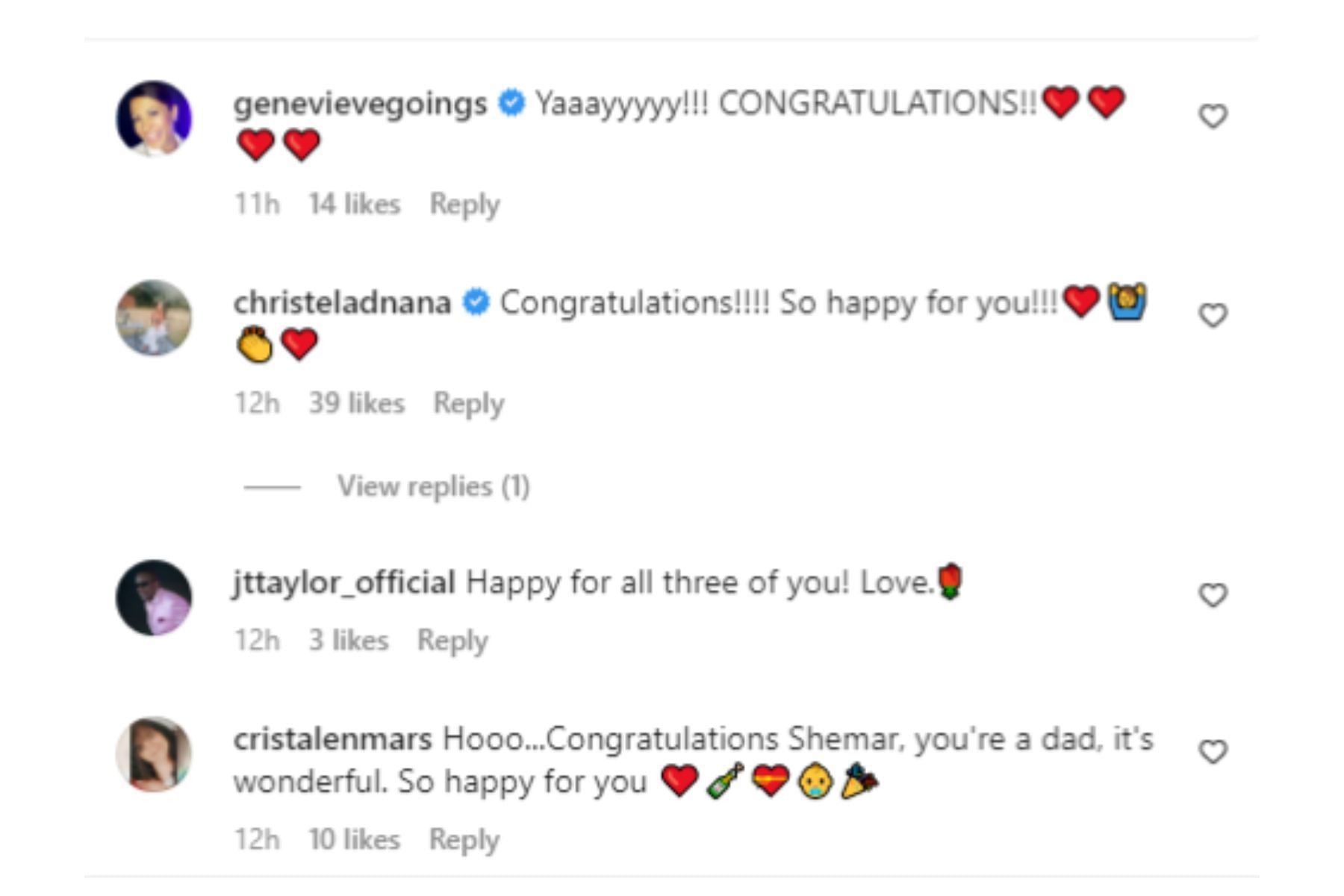 Netizens congratulate the pair. (Image via Instagram/@shemarfmoore)
