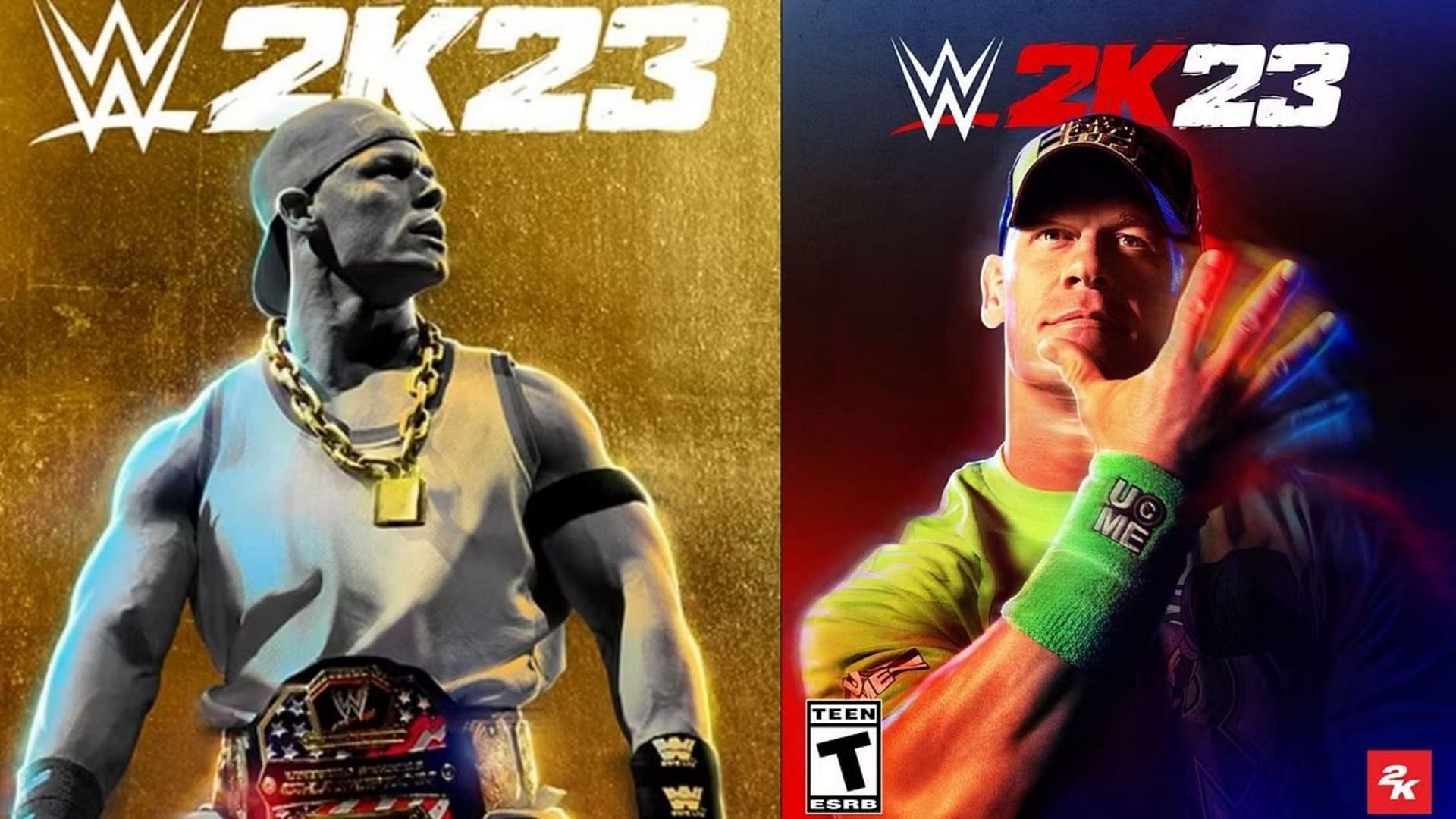 16-time world champion John Cena on the cover of WWE 2K23