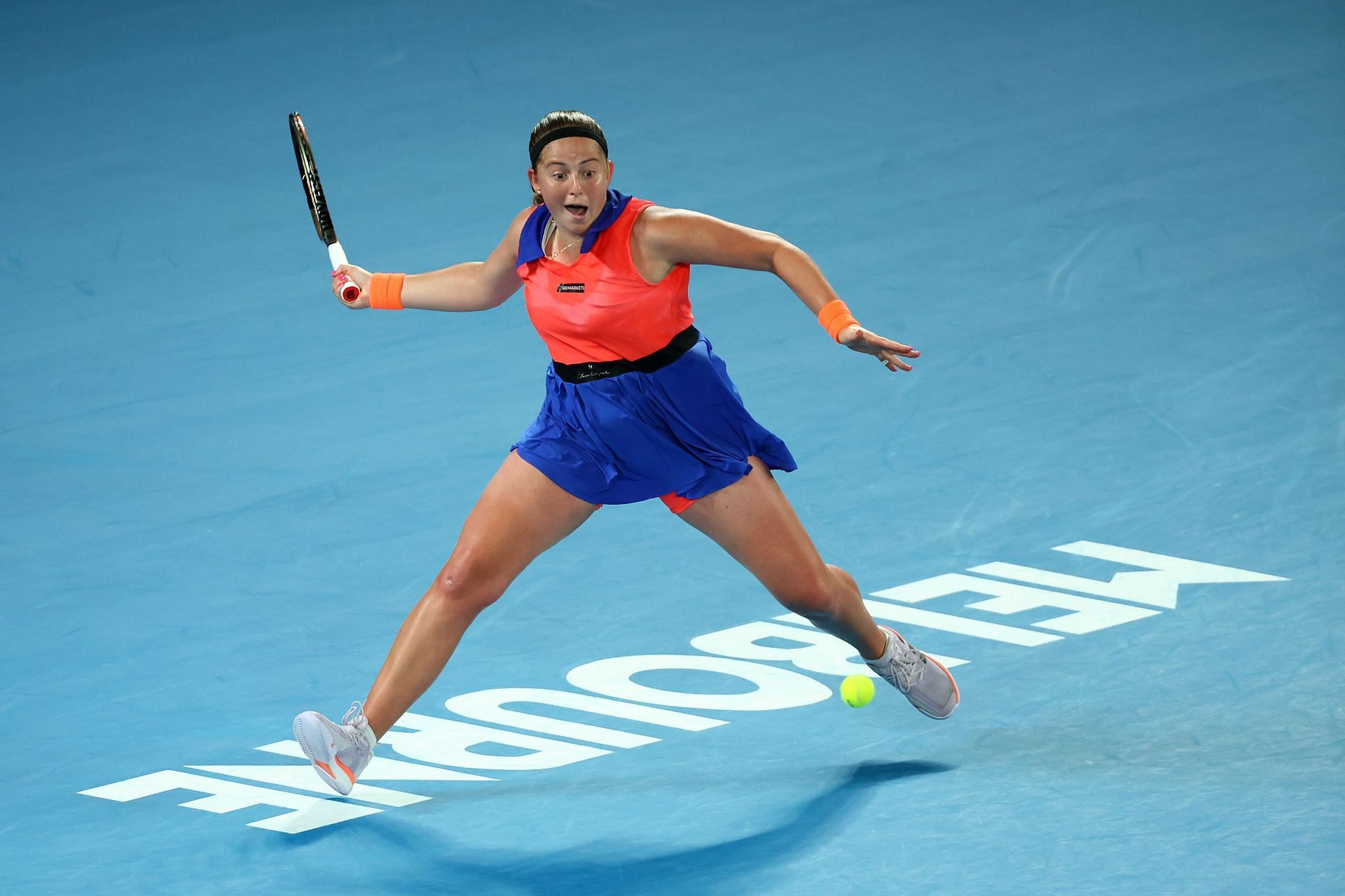 Jelena Ostapenko in action at the Australian Open
