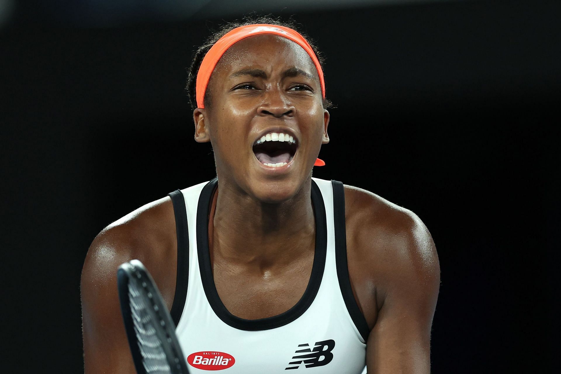 Coco Gauff at the Rod Laver Arena