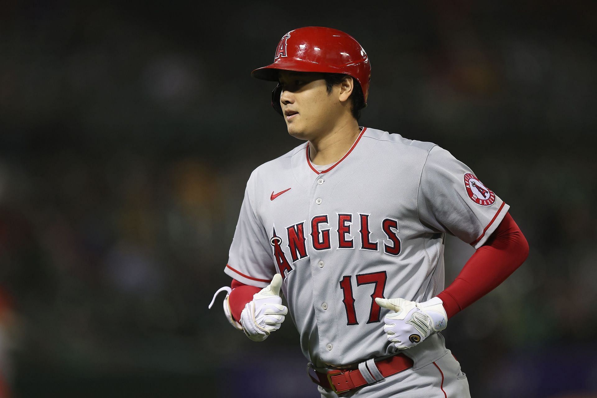 Shohei Ohtani #17 Japanese Los Angeles Angels Red Baseball Jersey