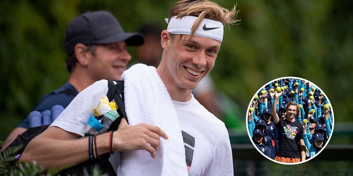 Denis Shapovalov interacted with ball kids at the 2023 Australian Open