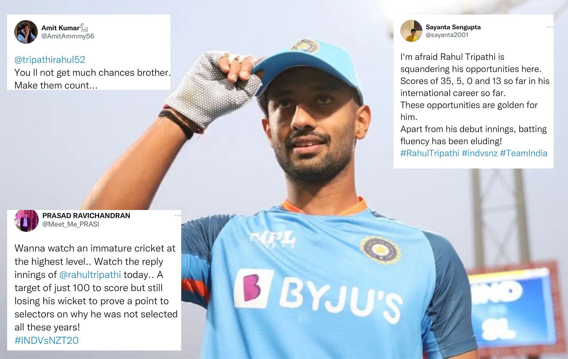 Team India batter Rahul Tripathi. (Pics: Twitter)
