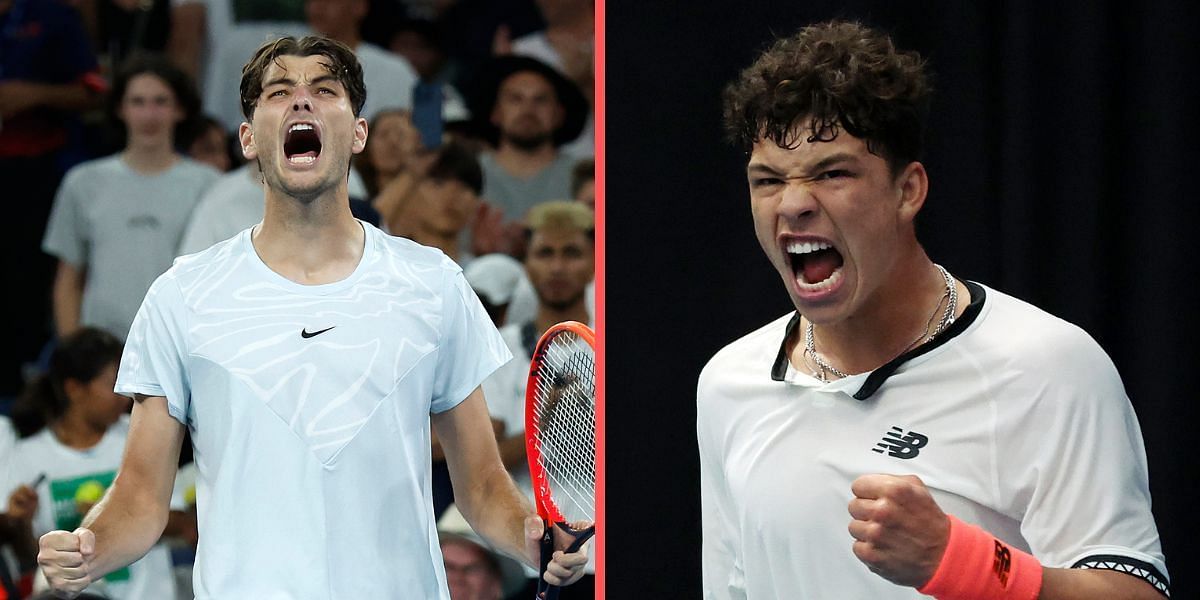 Taylor Fritz (left) was one of eight Americans to win on Day 2 of the 2023 Australian Open.