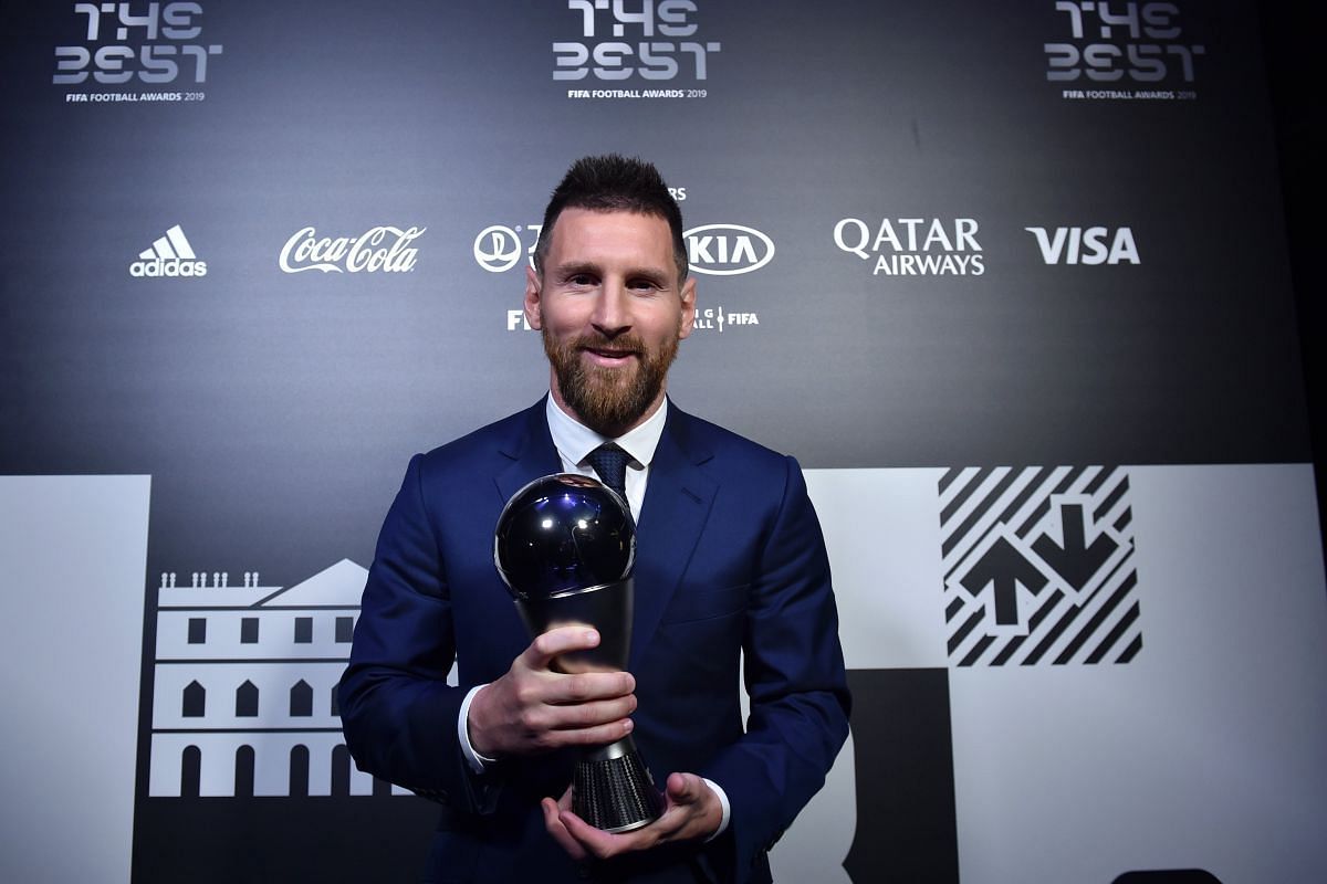 Lionel Messi with the 2019 FIFA Best Men