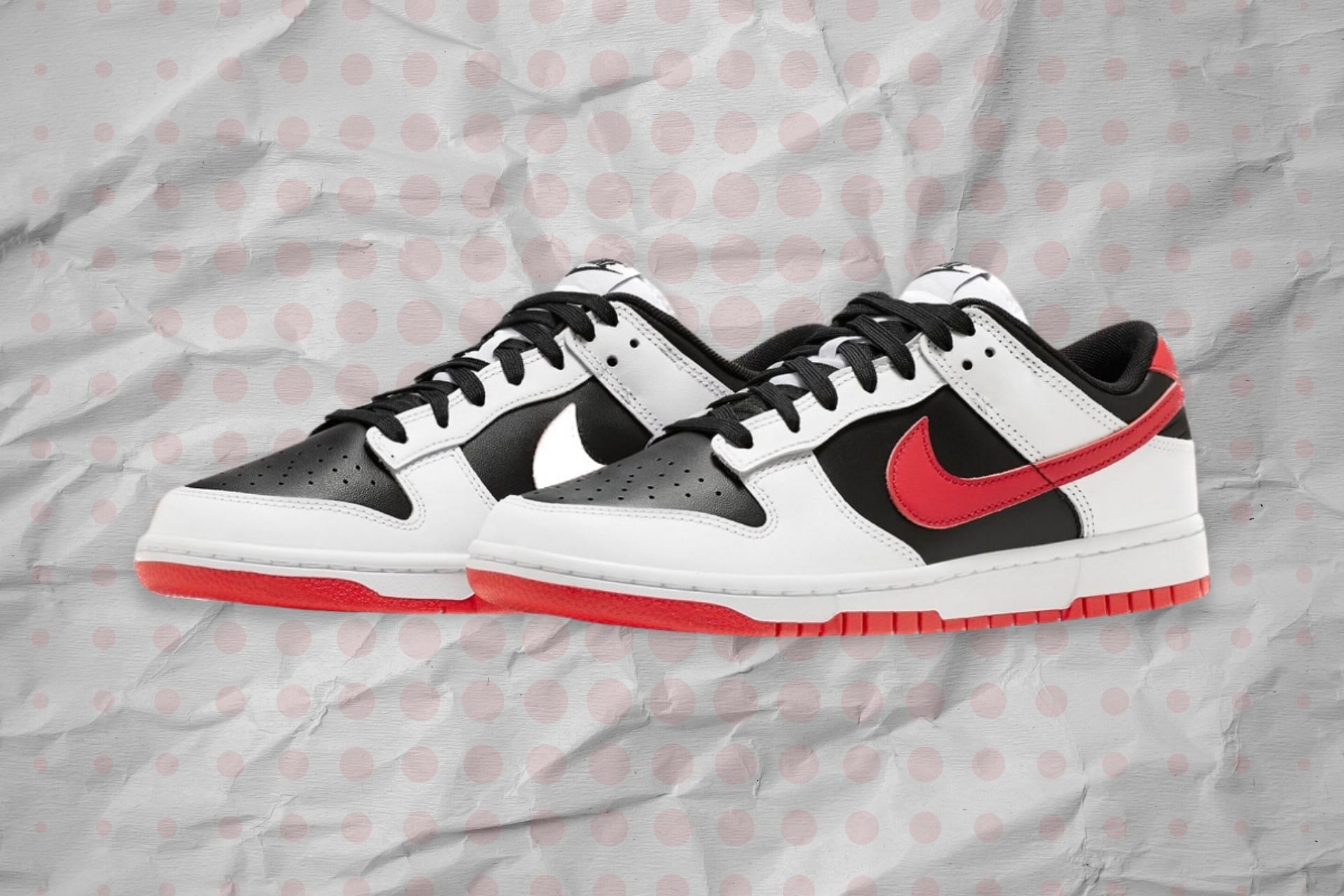 Nike Dunk Low Reverse White Black Red colorway (Image via Nike)