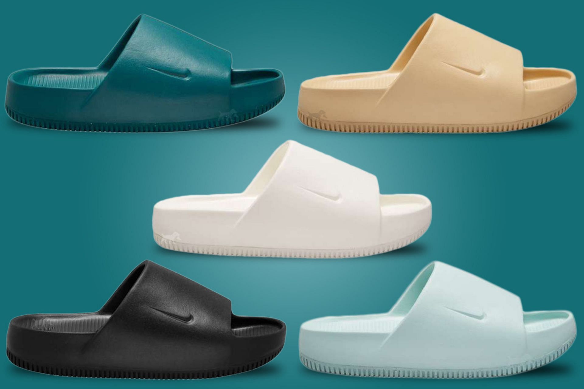 Nike Calm Slides offered in five color options (Image via Sole Retriever)