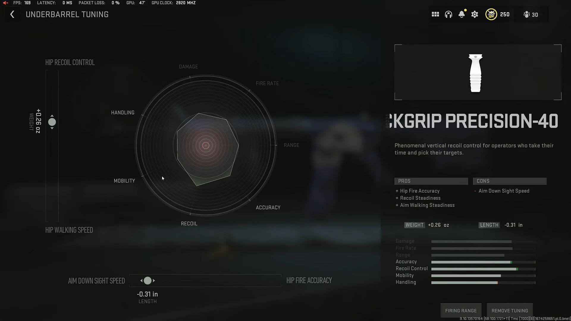 Tuning for Lockgrip Precision-40 (Image via Activision and YouTube/Metaphor)