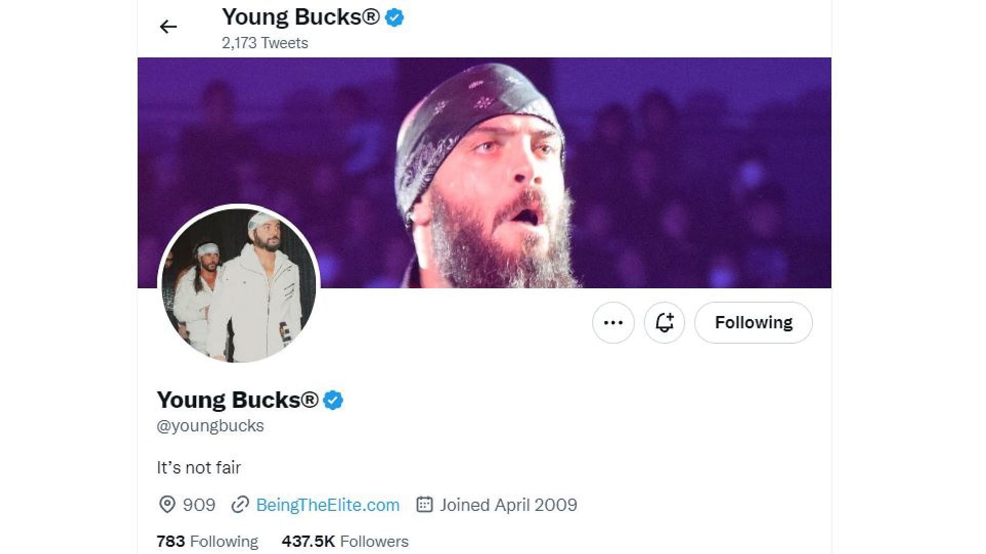 The Young Bucks updated their Twitter banner and bio