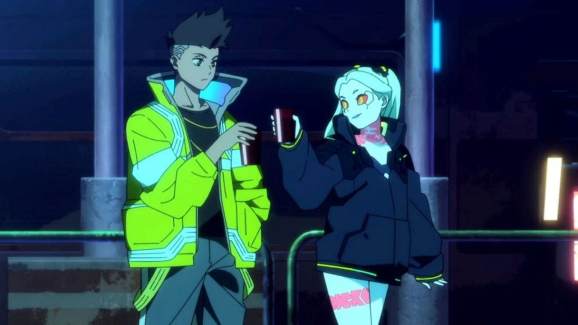 Pictured: David and Rebecca (Image via Studio Trigger)