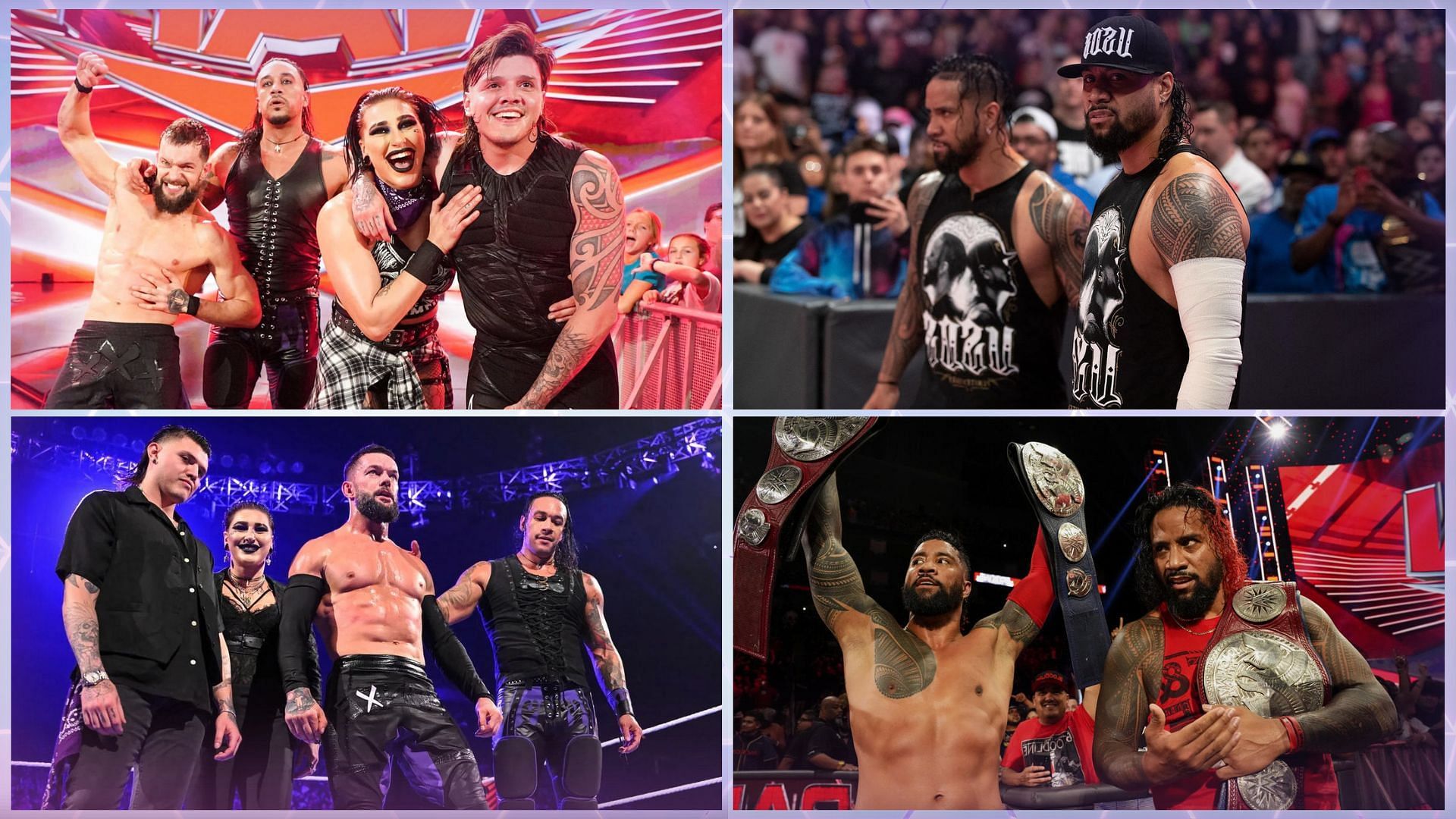 Judgment Day (left) and The Usos (right).