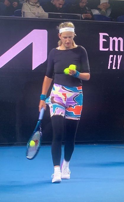 When you have to be at a funeral at but part of an expressionism painting at 7" - Tennis fans react to Victoria Azarenka's quirky choice of outfit