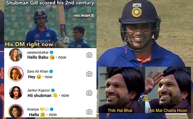 Top 10 funny memes after Shubman Gill hits his 2nd ODI century in 3rd ODI vs Sri Lanka