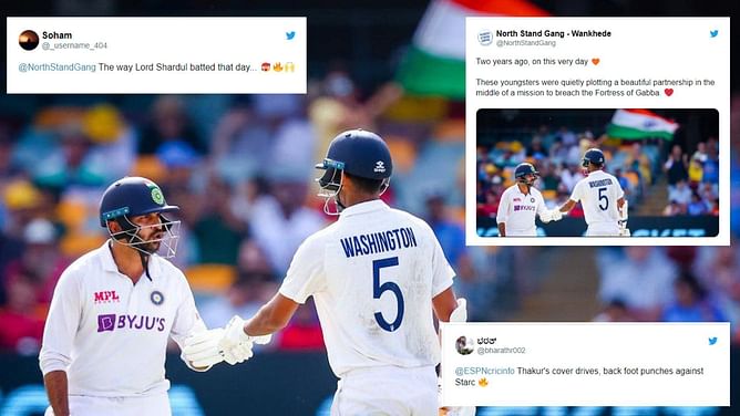 "Put this match on live and I would watch it again!" - Fans reminisce the 2nd anniversary of the iconic Thakur-Sundar partnership at the Gabba