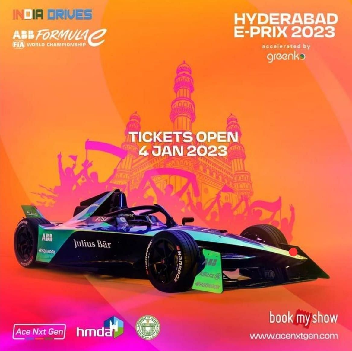 Tickets for 2023 Hyderabad E-Prix are now available online