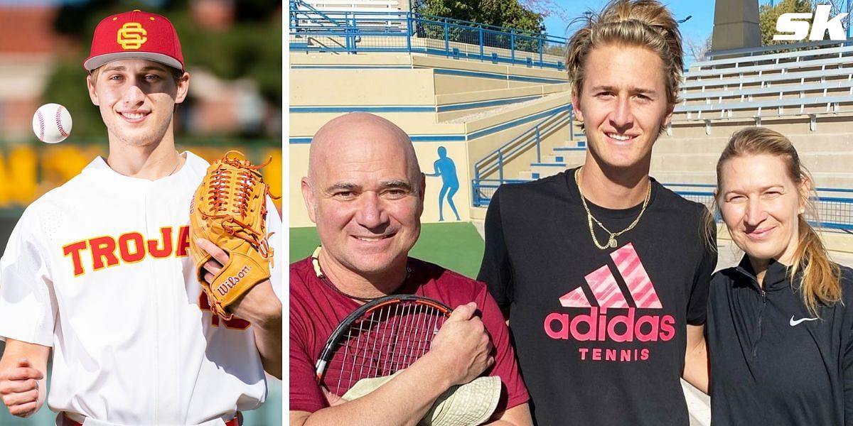 Jaden Agassi cheers Sebastian Korda on